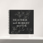 Schwarz-Weiß-Boho Floral Wedding Gästebuch Notizblock<br><div class="desc">Sie suchen eine einzigartige und moderne Art Ihre Hochzeitsdetails zu zeigen? Schauen Sie nur auf unsere blühende botanische Kapselkarte! Diese Karte eignet sich perfekt für eine minimalistische oder moderne Hochzeit und kann als Beilage für Einladungen, Registrierungskarten oder sogar Babydusche verwendet werden. Mit der benutzerfreundlichen Vorlage können Sie das Design an...</div>