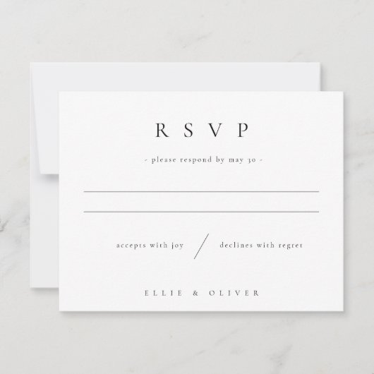 Schwarz-Weiß-Boho-Foto Hochzeit modern RSVP Karte (Vorderseite)