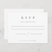 Schwarz-Weiß-Boho-Foto Hochzeit modern RSVP Karte (Vorne/Hinten)
