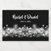 Schwarz & Weiß Bokeh Blurred Lights Mini Schaumweinetikett (Einzelnes Label)