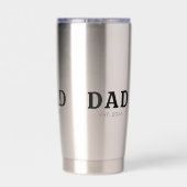 Schwarz-Weiß-Bold-Papa-Etabliert Thermobecher (Rückseite)