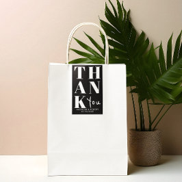 Schwarz-weiß Bold Simple Dankeschön Gastgeschenk H Rechteckiger Aufkleber