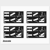 Schwarz-weiß Bold Simple Dankeschön Gastgeschenk H Rechteckiger Aufkleber (Blatt)