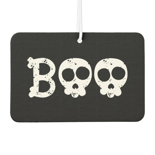 Schwarz-Weiß-Bony Skull-Boo Autolufterfrischer (Vorderseite)