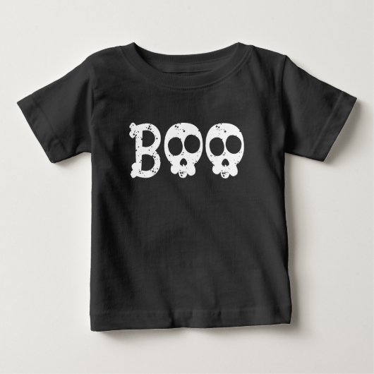 Schwarz-Weiß-Bony Skull-Boo Baby T-shirt (Vorderseite)