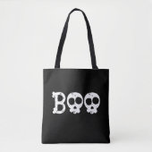 Schwarz-Weiß-Bony Skull-Boo Tasche (Vorderseite)