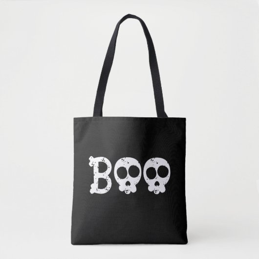 Schwarz-Weiß-Bony Skull-Boo Tasche (Vorderseite)