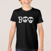 Schwarz-Weiß-Bony Skull-Boo Tri-Blend Shirt (Vorderseite)