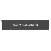 Schwarz-Weiß-Bony Skull Happy Halloween Kurzer Tischläufer (Horizontal)