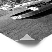 Schwarz-Weiß-Bootfoto Poster (Ecke)