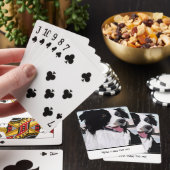 Schwarz-Weiß-Border-Collie anpassen Spielkarten (In Situ)