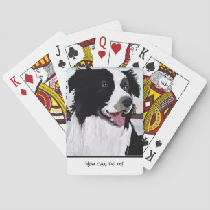 Schwarz-Weiß-Border-Collie anpassen Spielkarten