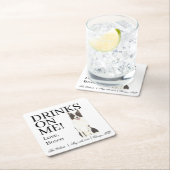 Schwarz-Weiß-Border-Collie-Hochzeit Rechteckiger Pappuntersetzer (Vor Ort)