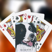 Schwarz-Weiß-Border-Collie lächeln Spielkarten