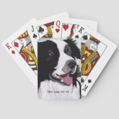 Schwarz-Weiß-Border-Collie lächeln Spielkarten (Rückseite)