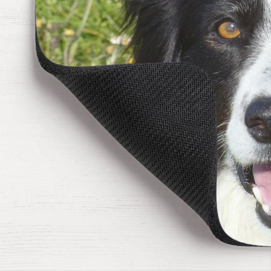 Schwarz-Weiß-Border-Collie Mousepad (Ecke)