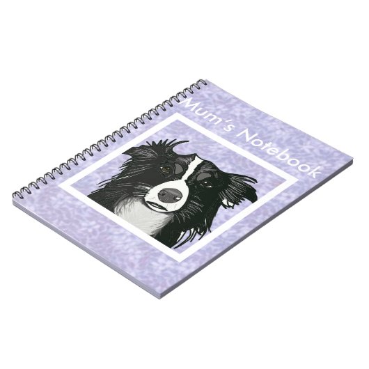 Schwarz-Weiß-Border-Collie Notizblock (Linke Seite)