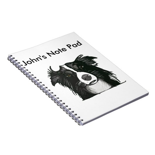 Schwarz-Weiß-Border-Collie Notizblock (Rechte Seite)