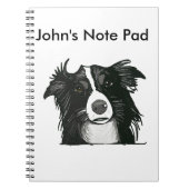 Schwarz-Weiß-Border-Collie Notizblock (Vorderseite)