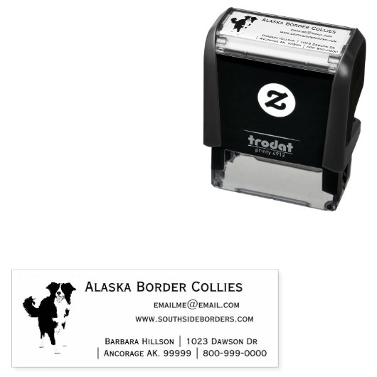 Schwarz-Weiß-Border-Collie Permastempel (Beispiel)