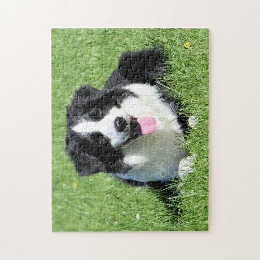 Schwarz-Weiß-Border-Collie Puzzle (Vertikal)