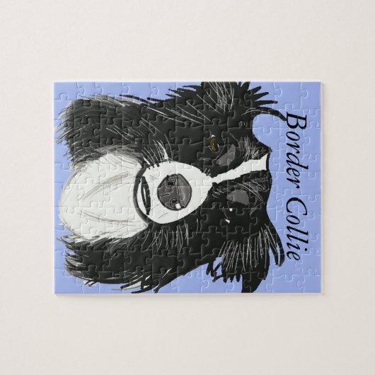 Schwarz-Weiß-Border-Collie Puzzle (Horizontal)