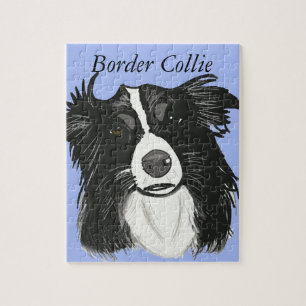 Schwarz-Weiß-Border-Collie Puzzle