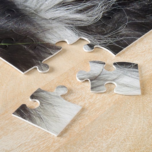 Schwarz-Weiß-Border-Collie Puzzle (Seite)