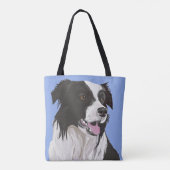 Schwarz-Weiß-Border-Collie Tasche (Rückseite)