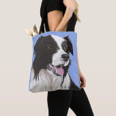 Schwarz-Weiß-Border-Collie Tasche (Von Nahem)