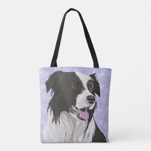 Schwarz-Weiß-Border-Collie Tasche (Rückseite)