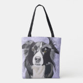 Schwarz-Weiß-Border-Collie Tasche (Rückseite)