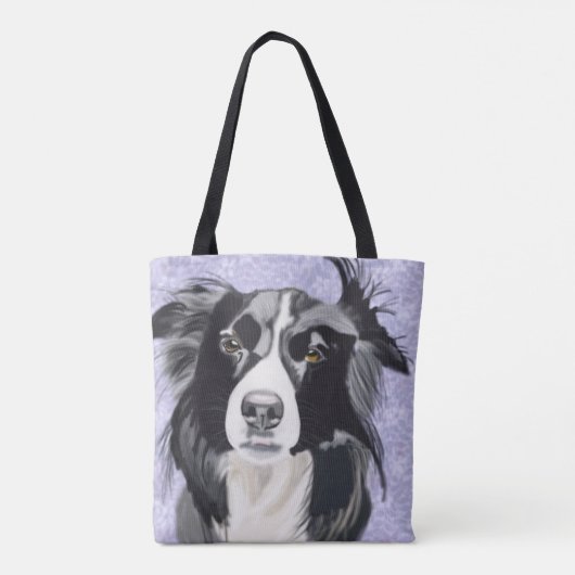 Schwarz-Weiß-Border-Collie Tasche (Rückseite)