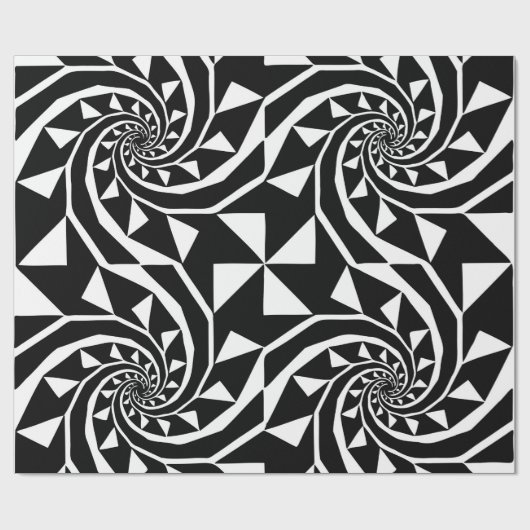 Schwarz-Weiß-Bortendesign, Zierkunst, Zuhause Geschenkpapier (Flach)