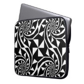 Schwarz-Weiß-Bortendesign, Zierkunst, Zuhause Laptopschutzhülle (Vorderseite Links)