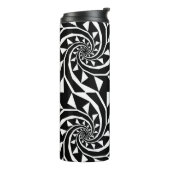 Schwarz-Weiß-Bortendesign, Zierkunst, Zuhause  Thermosbecher (Nach links gedreht)