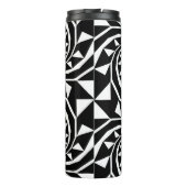 Schwarz-Weiß-Bortendesign, Zierkunst, Zuhause  Thermosbecher (Rückseite)