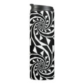 Schwarz-Weiß-Bortendesign, Zierkunst, Zuhause  Thermosbecher (Nach rechts gedreht)