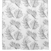 Schwarz-Weiß-Botanicals Duschvorhang (Vorderseite)