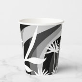 Schwarz-Weiß-Botanische Illustration Pappbecher (Rückseite)