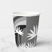 Schwarz-Weiß-Botanische Illustration Pappbecher (Rechts)