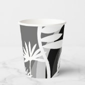 Schwarz-Weiß-Botanische Illustration Pappbecher (Vorderseite)