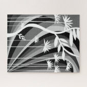 Schwarz-Weiß-Botanische Illustration Puzzle (Horizontal)