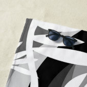 Schwarz-Weiß-Botanische Illustration Strandtuch (Beispiel)