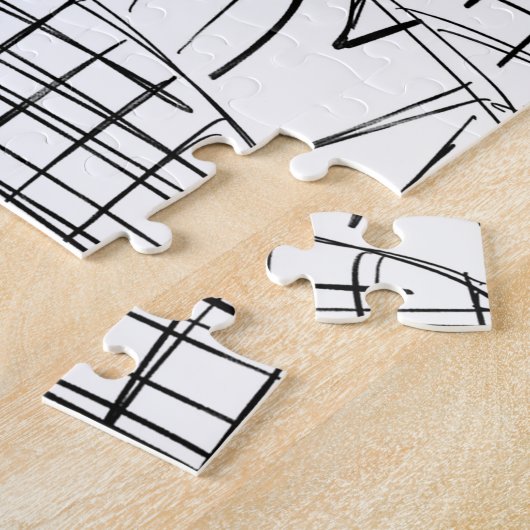 Schwarz-Weiß-Boulangerie-Jigsaw-Puzzle Puzzle (Seite)