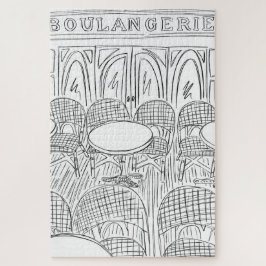 Schwarz-Weiß-Boulangerie-Jigsaw-Puzzle Puzzle