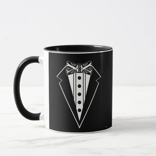 Schwarz-Weiß-Bow-Krawatte mit Tux Tasse (Links)