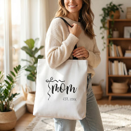 Schwarz-Weiß-Bow-Script-Mama etablierte Eleganz Tasche