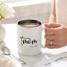 Schwarz-Weiß-Bow-Script-Mama etablierte Eleganz