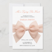 Schwarz-weiß Bow Sie bindet das Brautparty des Kno Einladung (Vorderseite)